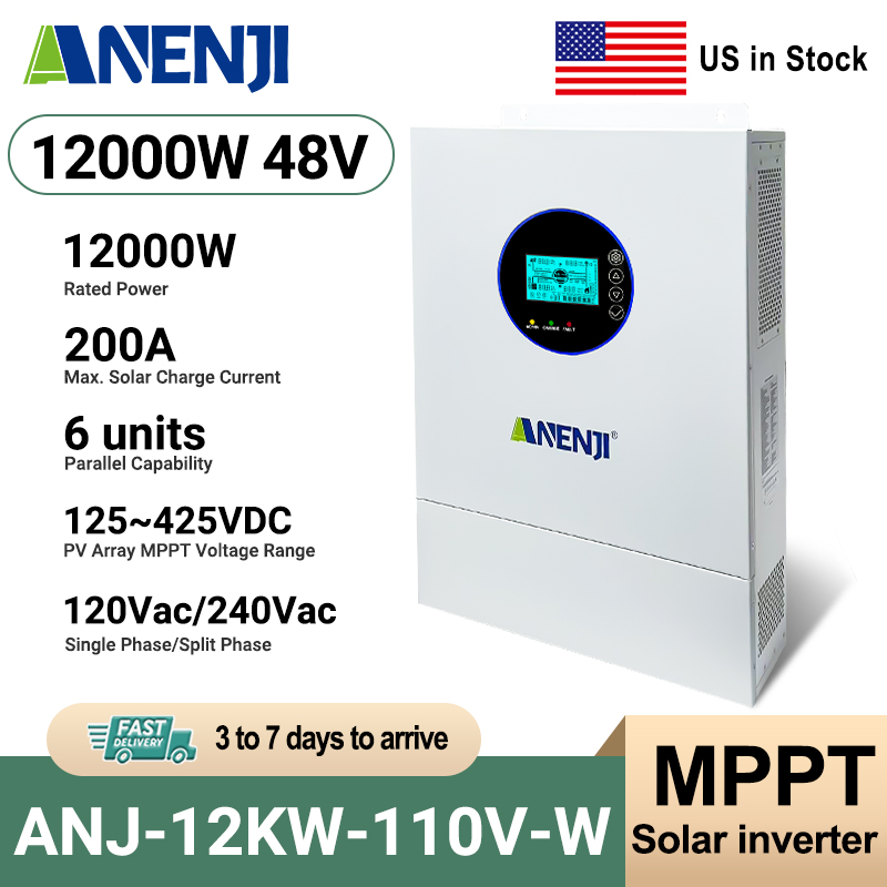 Drone Solar Charger - ANENJI อินเวอร์เตอร์พลังงานแสงอาทิตย์แบบไฮบริด 12KW 120V/240VAC 110V แบบแยกเฟส