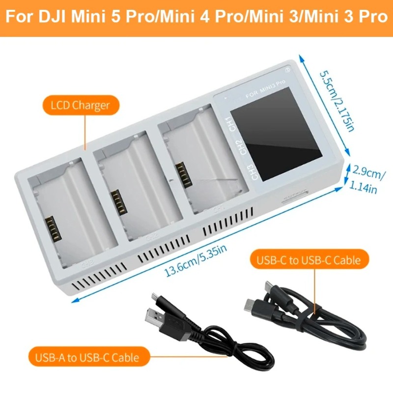 Drone Charging Hub - ชุดชาร์จแบตเตอรี่แบบเร็ว ฮับชาร์จ สำหรับโดรน DJI Mini 5